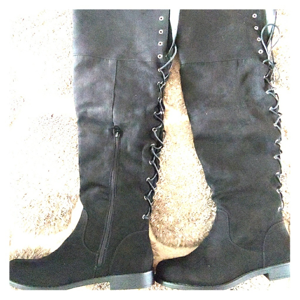 Black over the knee boots size 11